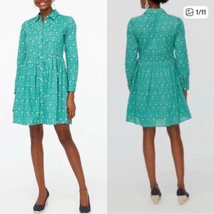 J. Crew Green Floral Printed Mini Shirt Dress
Long Sleeve